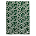 Collegiate Plush XL Throw Blanket-Dk Green/White Bandana with Michigan State University Logo-Image 1-Vera Bradley
