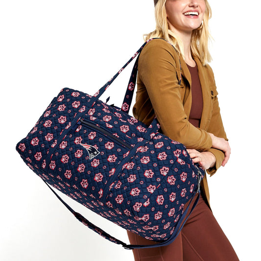 NFL Large Travel Duffel Bag-New England Patriots Bandana-Image 1-Vera Bradley