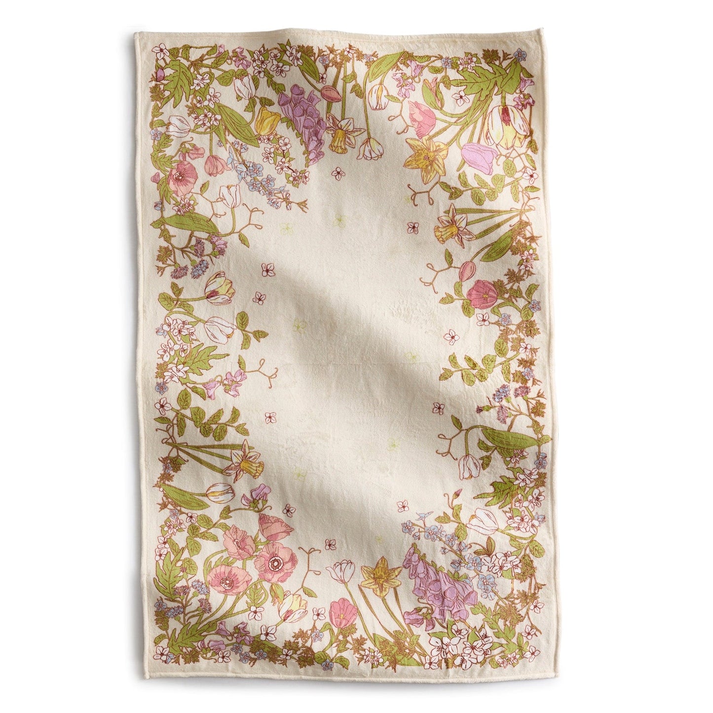 Plush Throw Blanket-Meadow Bouquet Subtle Seedpearl-Image 1-Vera Bradley